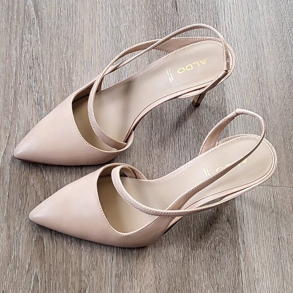 Aldo Nude Sling Back High Heel Size 9 - Picture 4 of 15